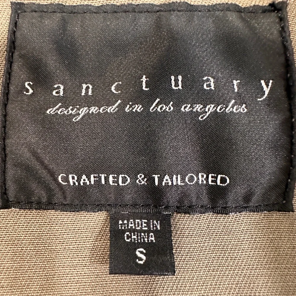 Sanctuary Utility Cargo Vest Womens Small Olive Green Drawstring Waist‎ Military